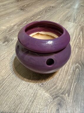 Vintage The Violet Pot Purple Self Watering 2 Piece Pottery Flower Pot w/Insert